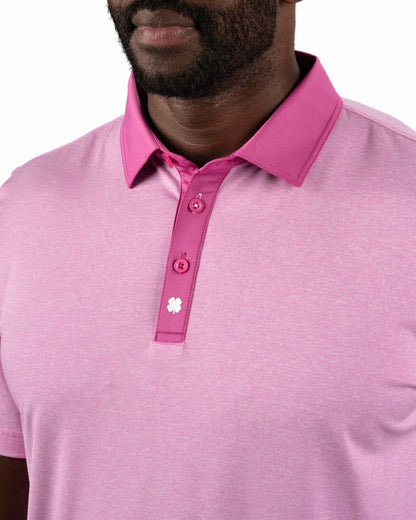 Black Clover Classic Men's Pink Golf Polo with Cooling & Breathability