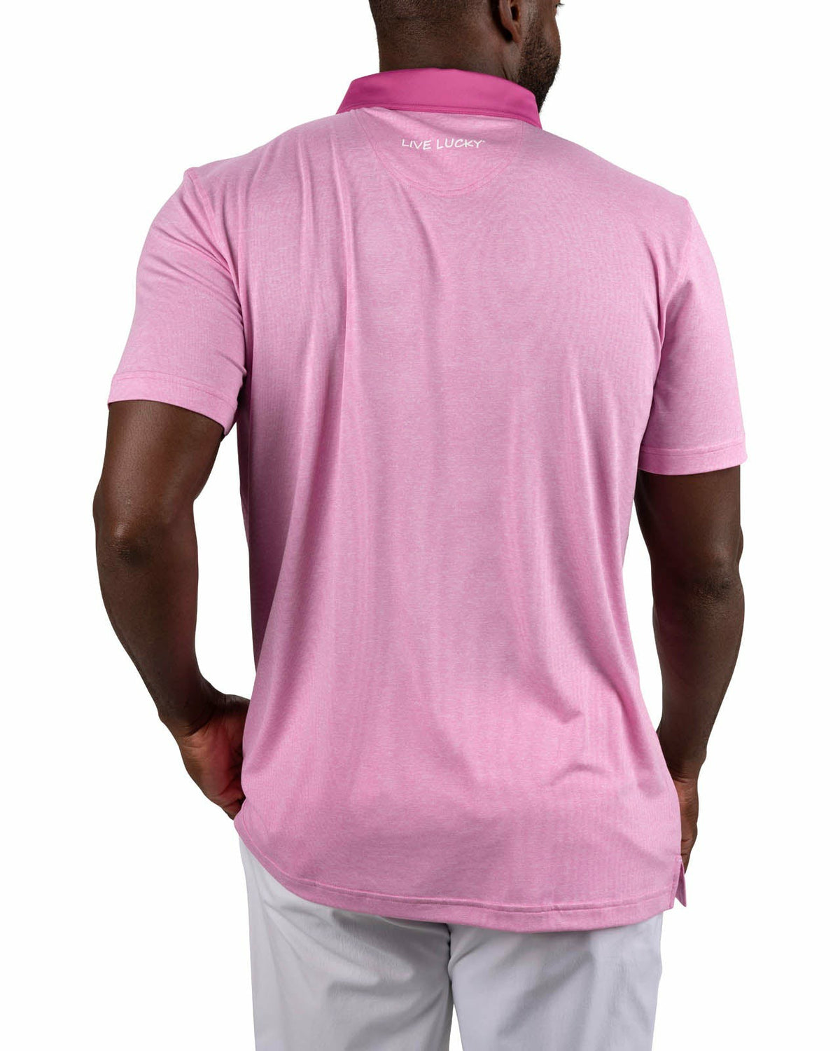 Black Clover Classic Men's Pink Golf Polo with Cooling & Breathability