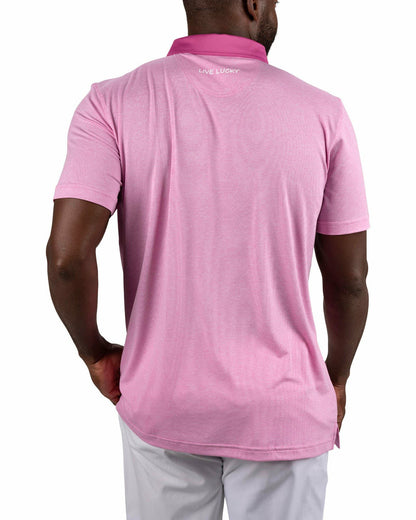 Black Clover Classic Men's Pink Golf Polo with Cooling & Breathability