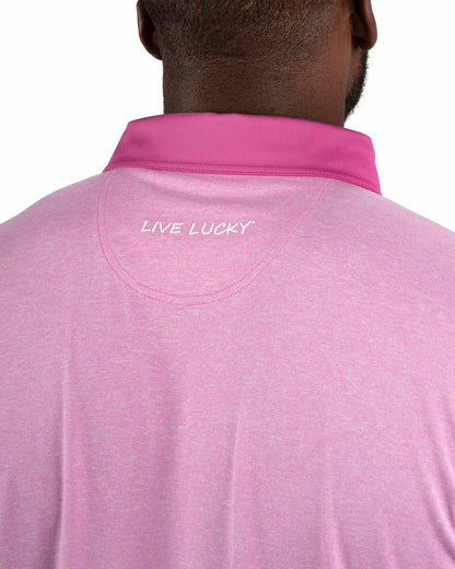 Black Clover Classic Men's Pink Golf Polo with Cooling & Breathability