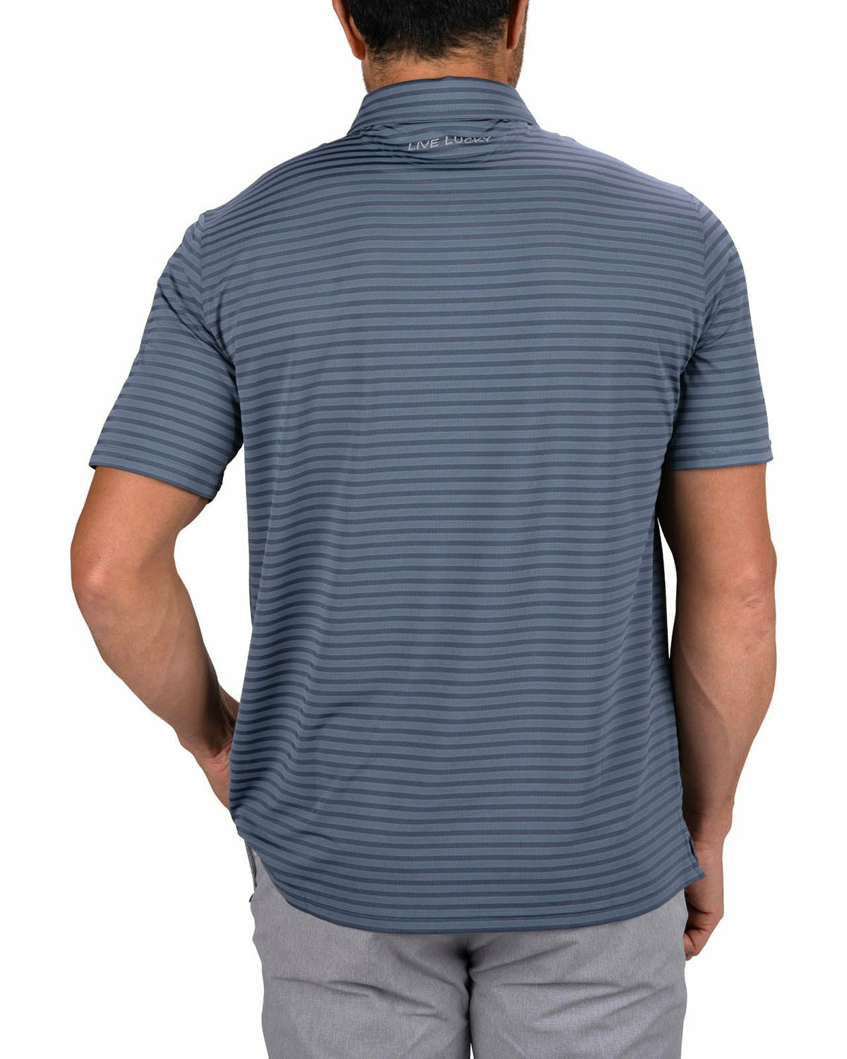 Black Clover Men’s Stylish Black Striped Polo for Golf and Business