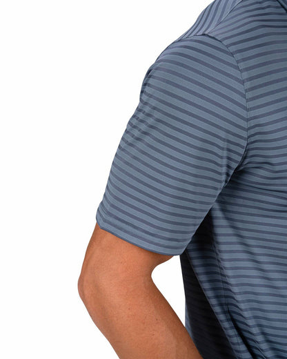 Black Clover Men’s Stylish Black Striped Polo for Golf and Business