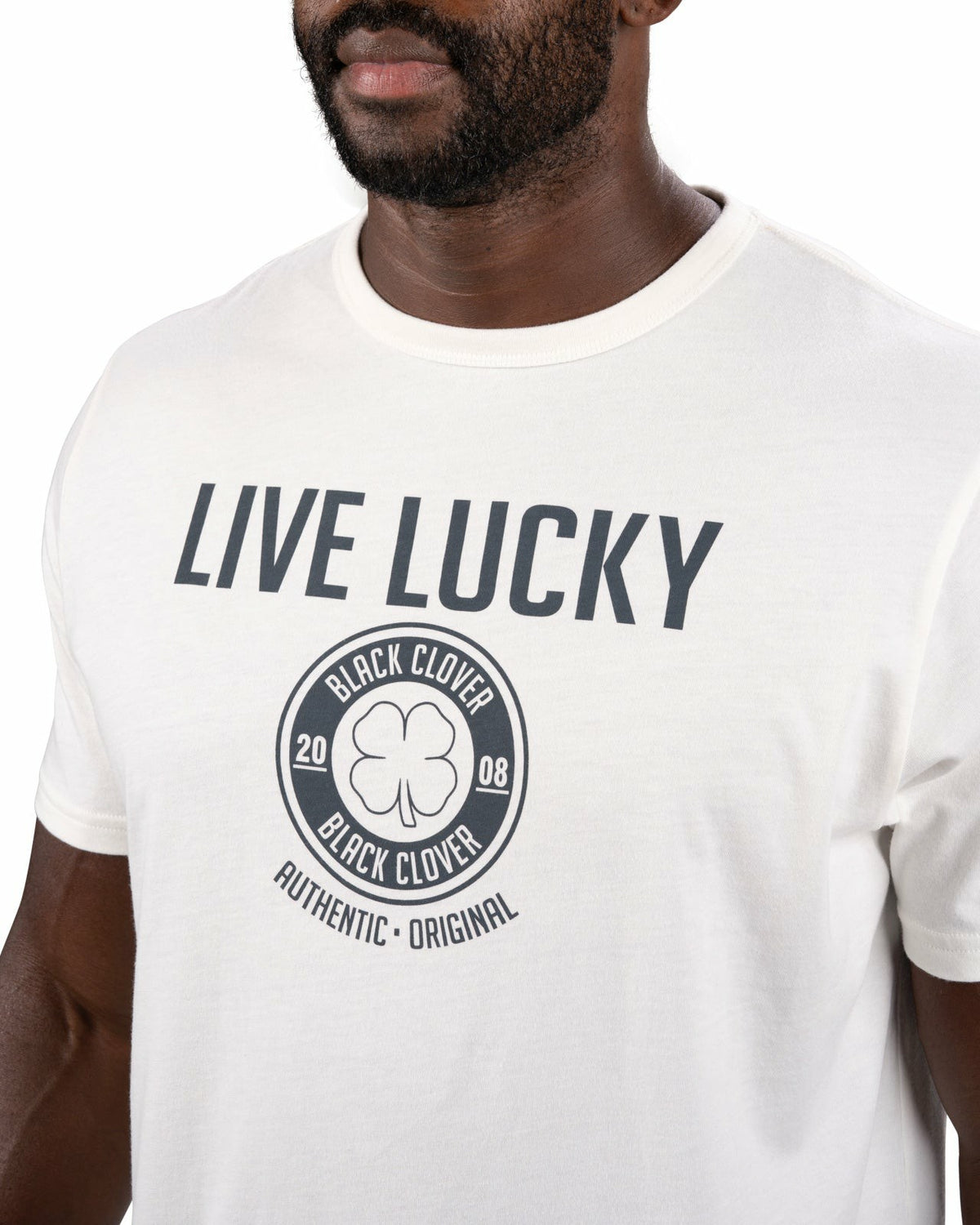Black Clover Super Soft Men's Grey and Cream Graphic Tee