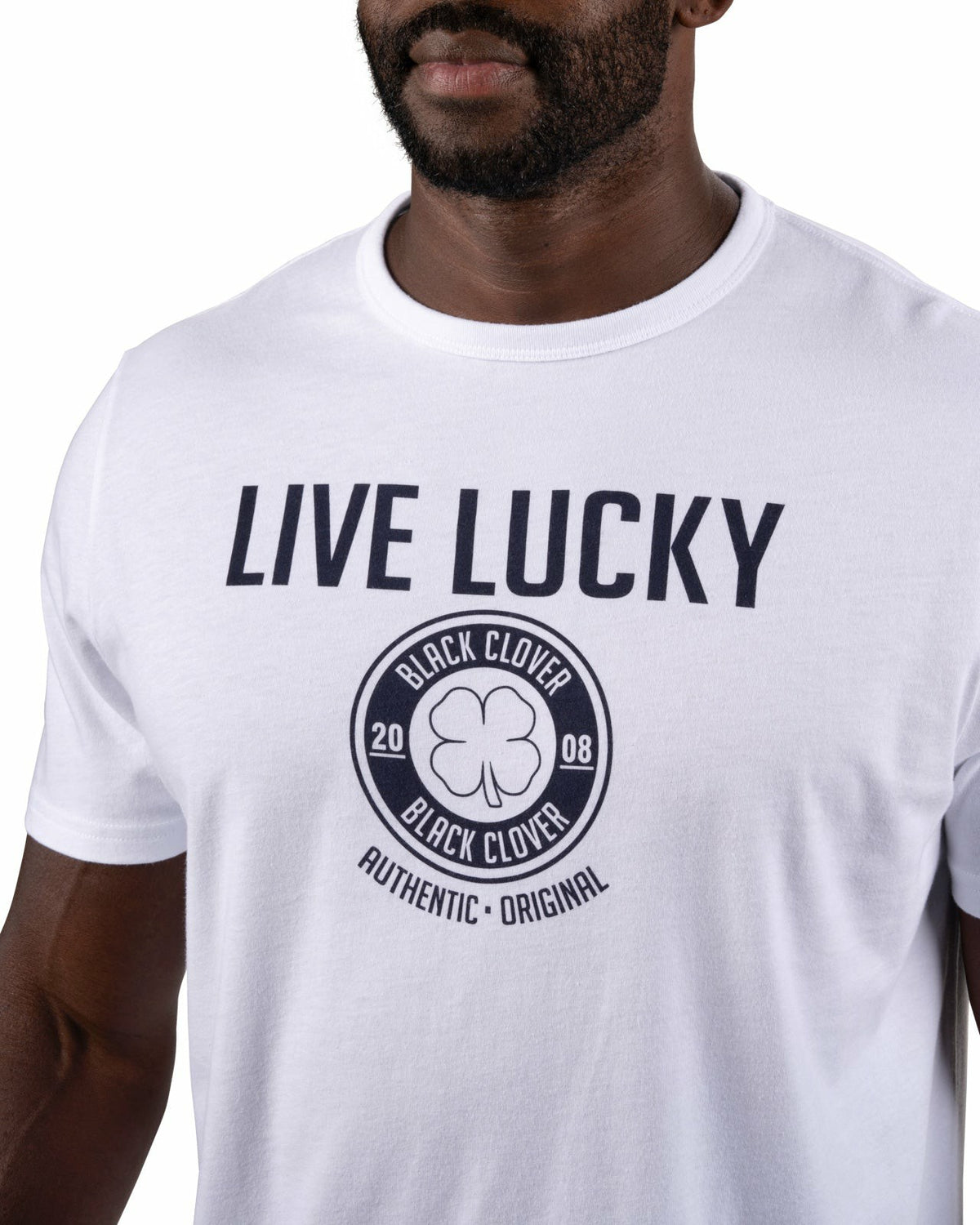 Black Clover Super Soft Men's Navy and White Graphic Tee