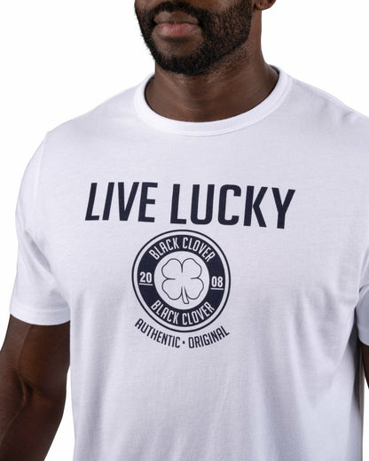 Black Clover Super Soft Men's Navy and White Graphic Tee
