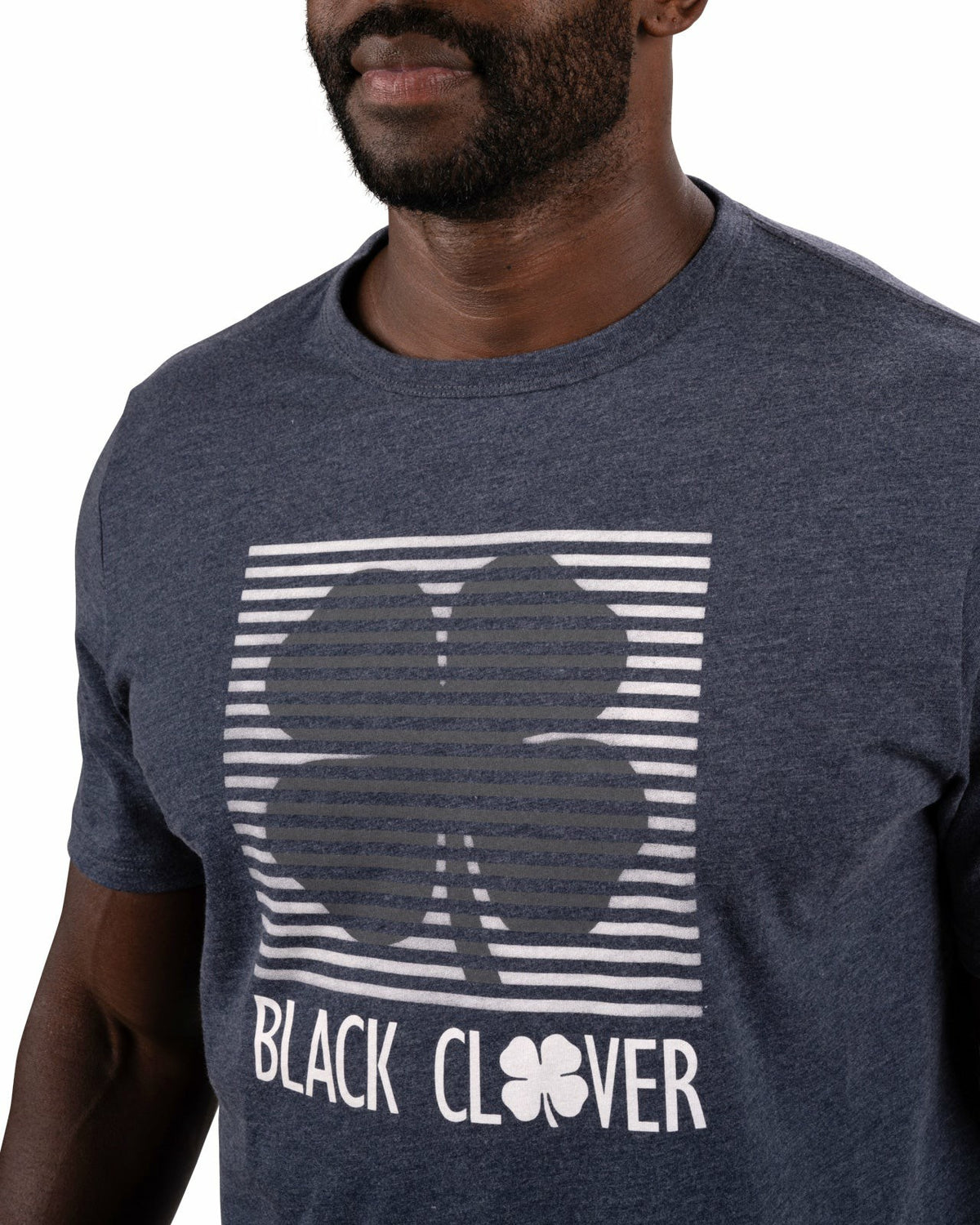Black Clover Men's Athletic Short Sleeve Blue T-Shirt with Black Clover Logo