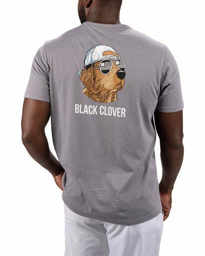 Black Clover Men's Dark Grey Graphic Tee with Dog Logo