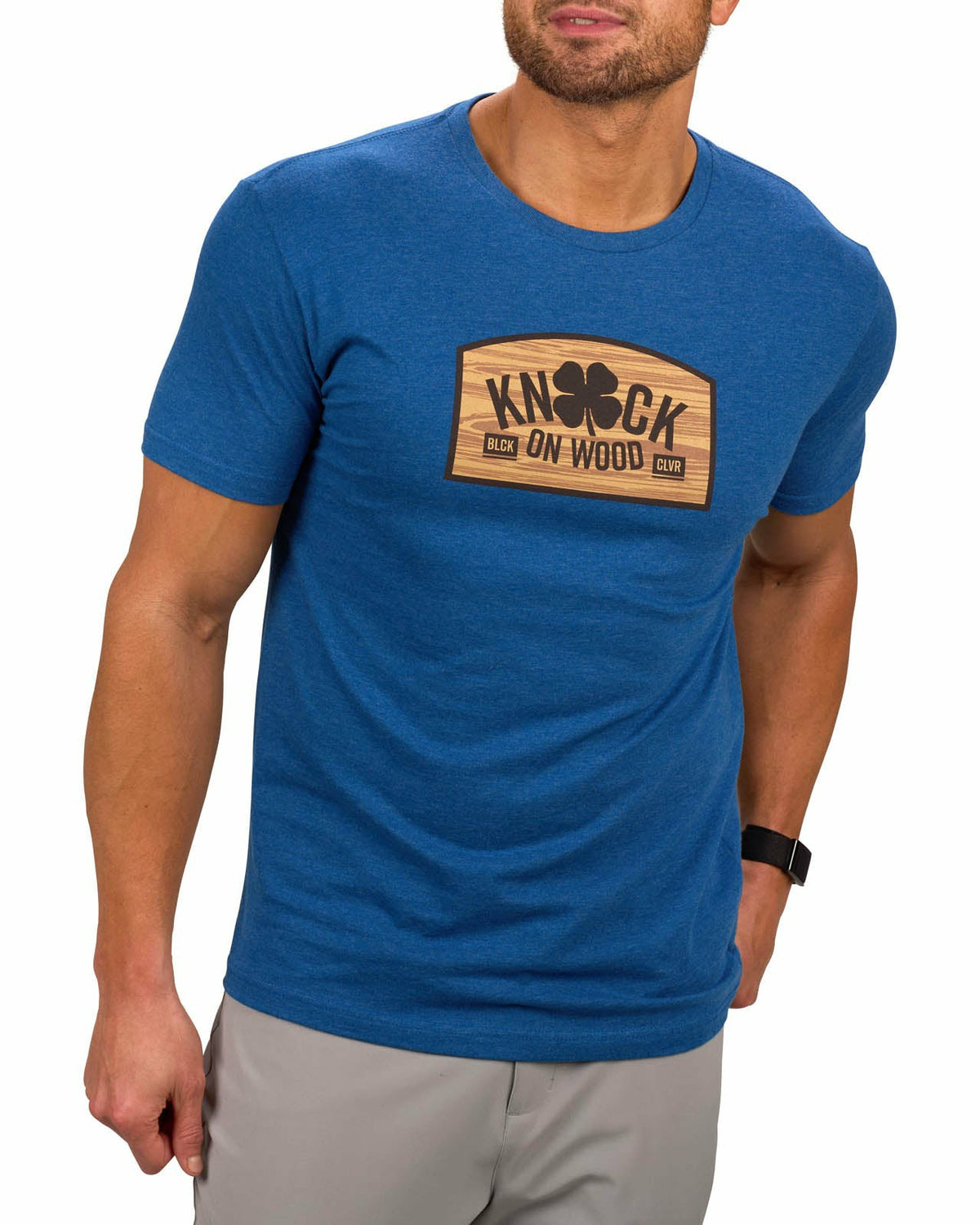 Black Clover Men's Cool Blue and Wood Logo Graphic Tee for Golf & Lifestyle