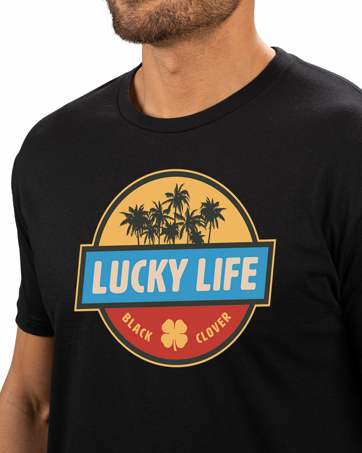 Black Clover Men's Versatile Black Graphic Tee for Golf & Lifestyle