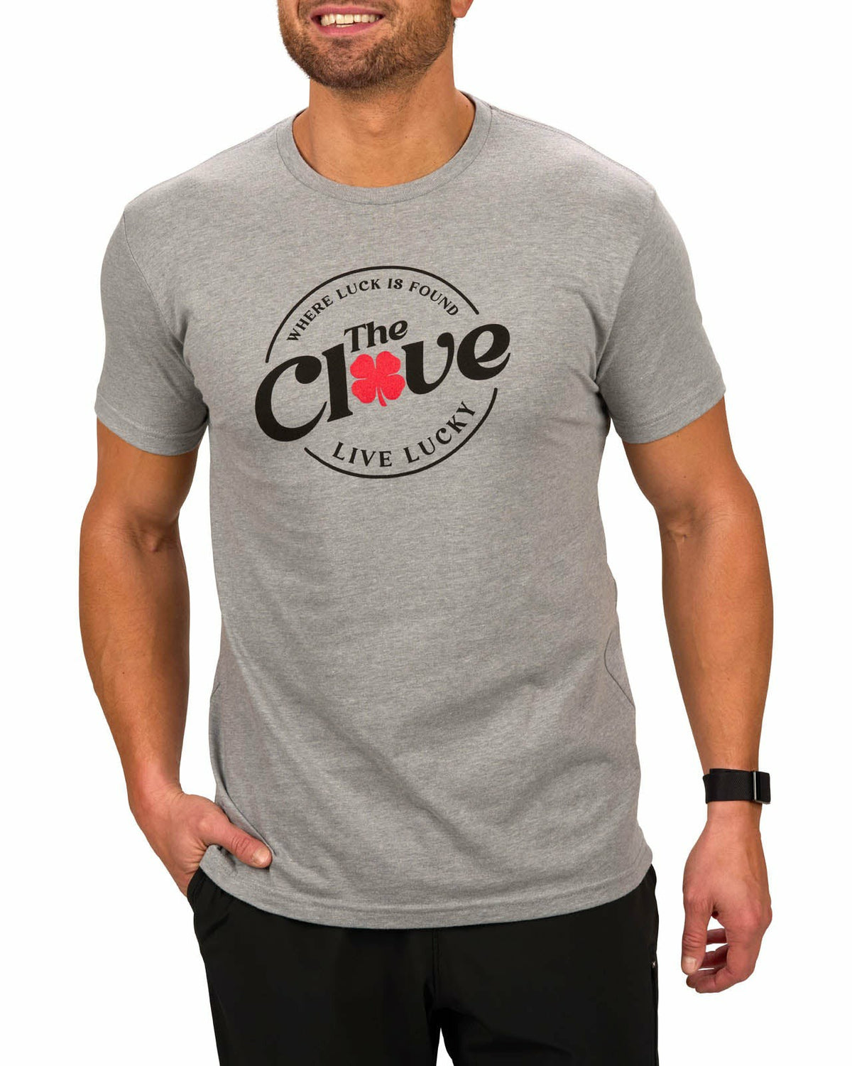 Black Clover Men's Dark Heather Grey Trendy Golf Graphic Tee for Golf & Lifestyle