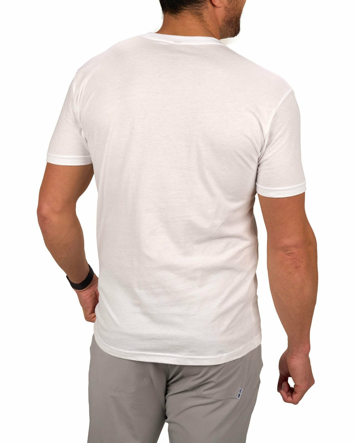 Black Clover Men's White Graphic Tee with Blue Upside Down Logo for Golf & Lifestyle
