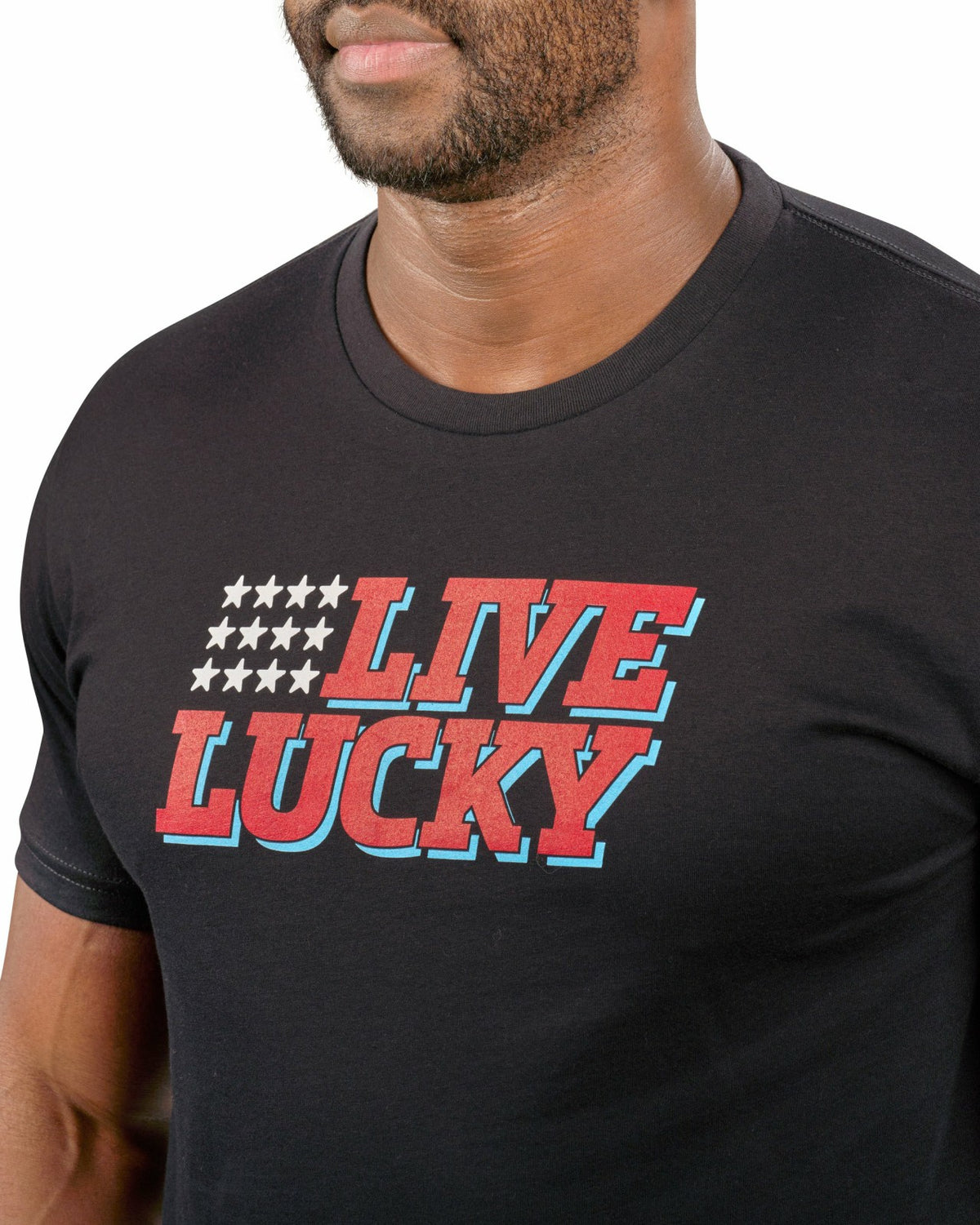 Black Clover Men's Black and Red Patriotic Graphic Tee