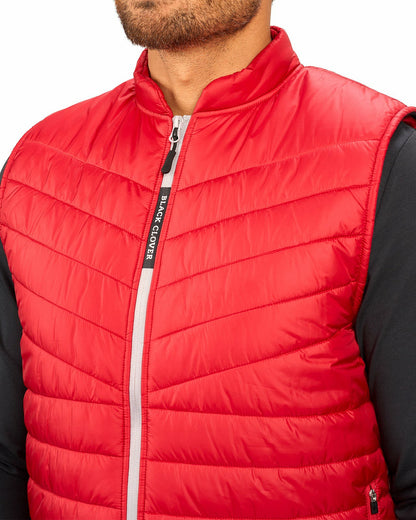 Black Clover Men's Red Quilted Vest