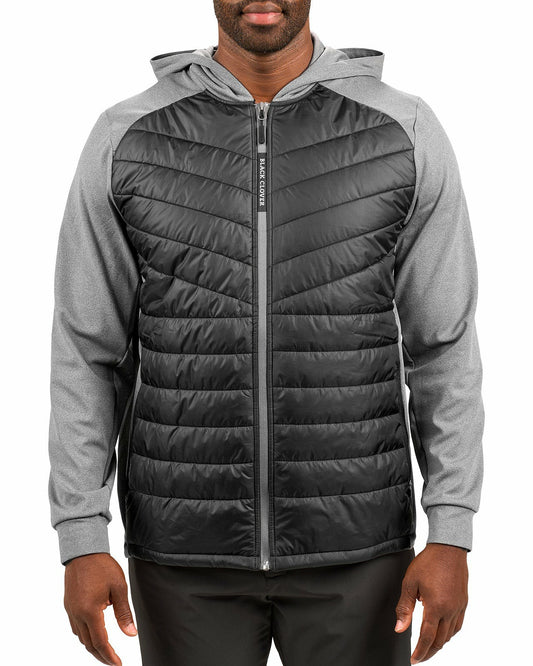 Black Clover Men's Black Quilted Jacket Hoodie