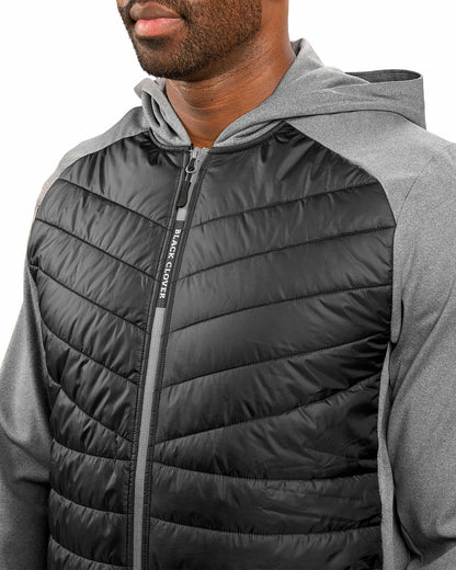 Black Clover Men's Black Quilted Jacket Hoodie