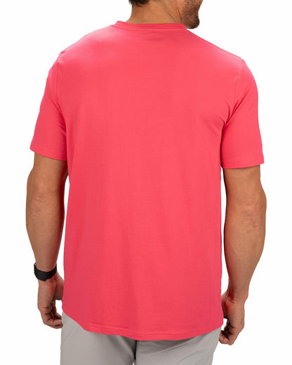 Black Clover Lightweight Luxury Short-Sleeved Bright Pink Men's Pocket Tee