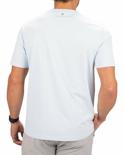 Black Clover Poly Slub Stretch Short Sleeve Light Blue T-Shirt