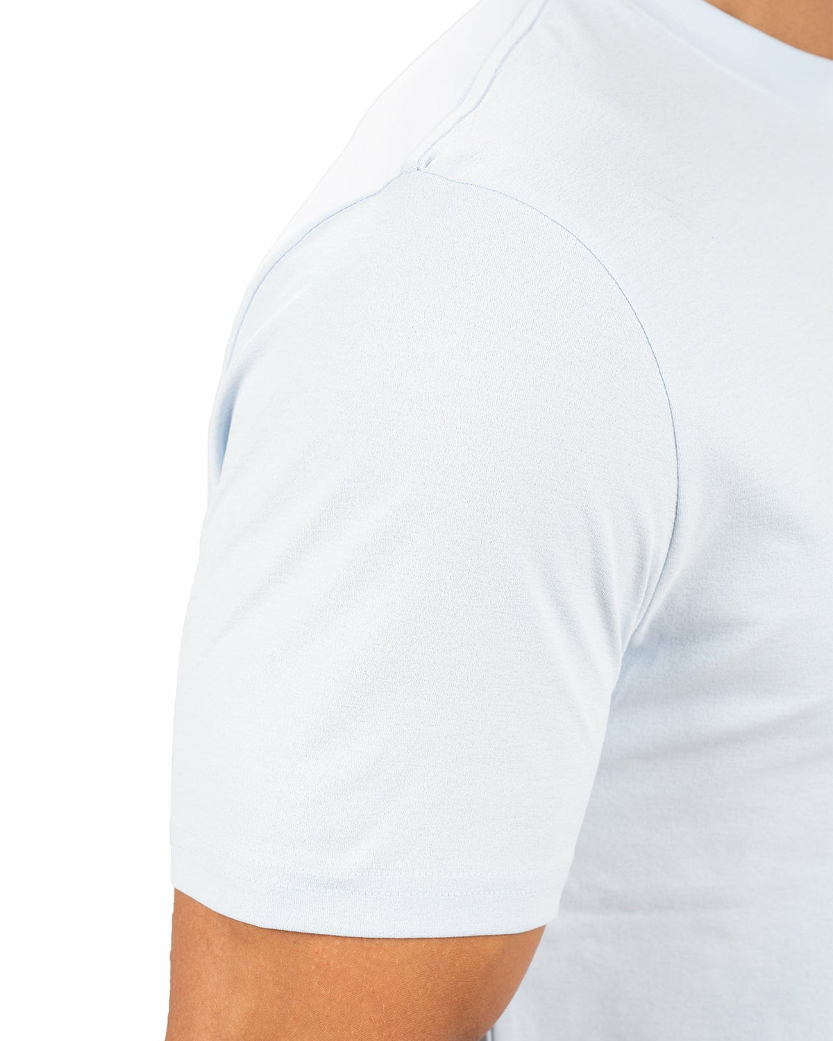 Black Clover Poly Slub Stretch Short Sleeve Light Blue T-Shirt