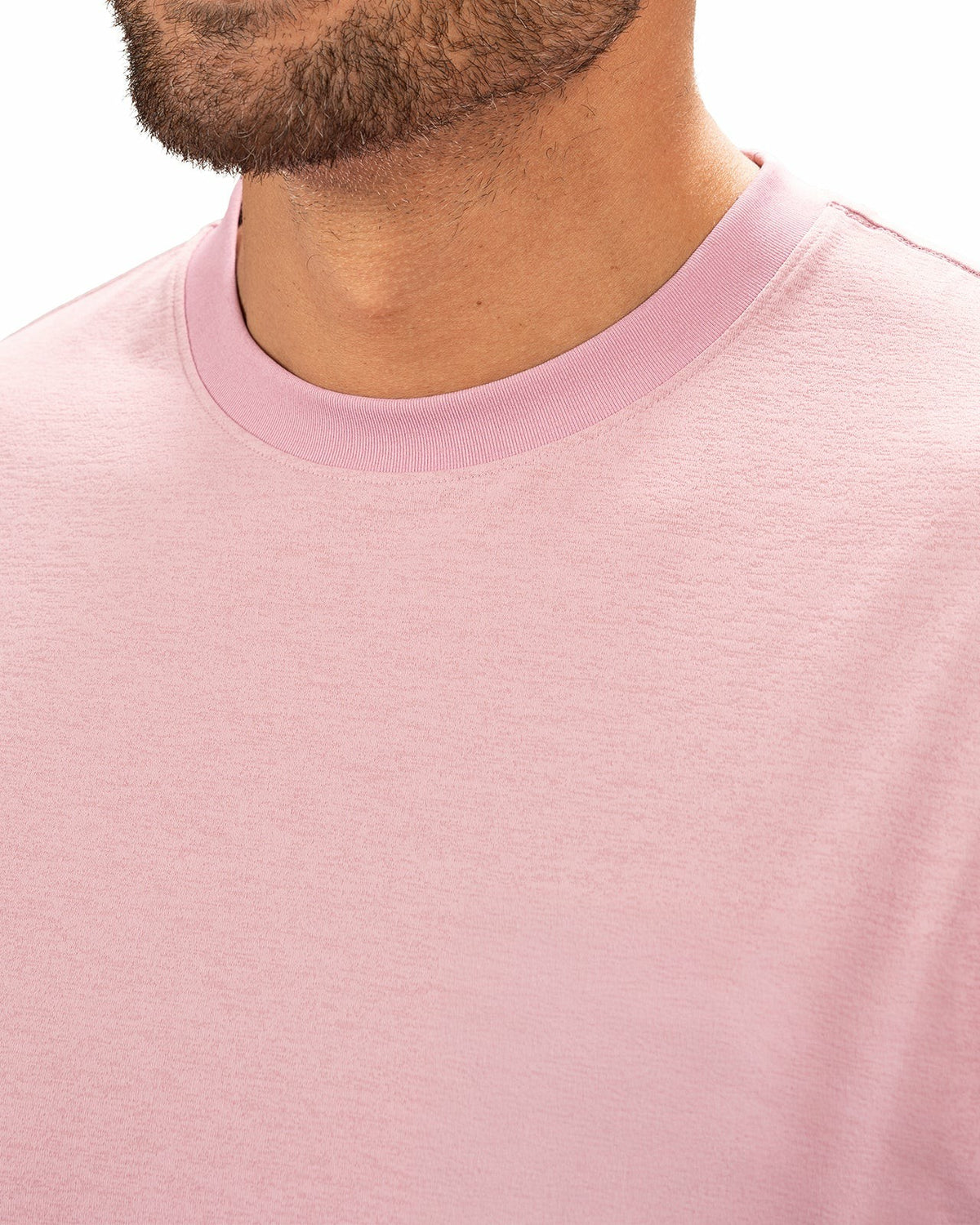 Black Clover Poly Slub Stretch Short Sleeve Pastel Pink T-Shirt