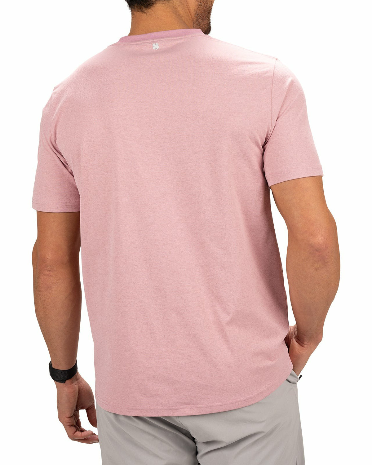 Black Clover Poly Slub Stretch Short Sleeve Pastel Pink T-Shirt
