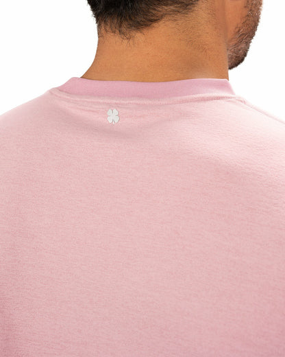 Black Clover Poly Slub Stretch Short Sleeve Pastel Pink T-Shirt