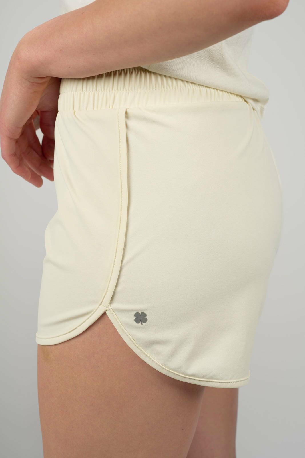 Black Clover Women's Stretchy Athletic Ivory Shorts