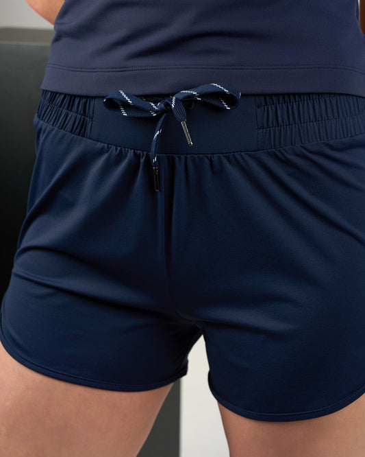 Black Clover Women's Stretchy Athletic Navy Blue Shorts