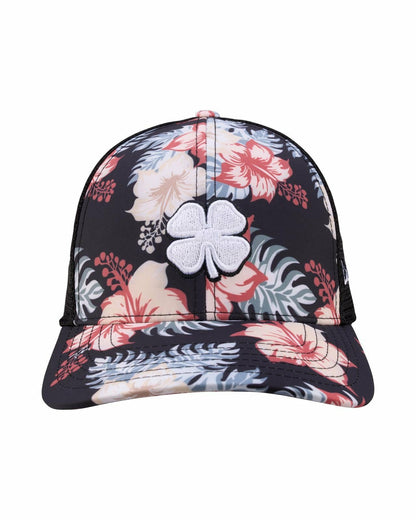 Black Clover Unisex Black Floral Print Tropical Trucker Hat