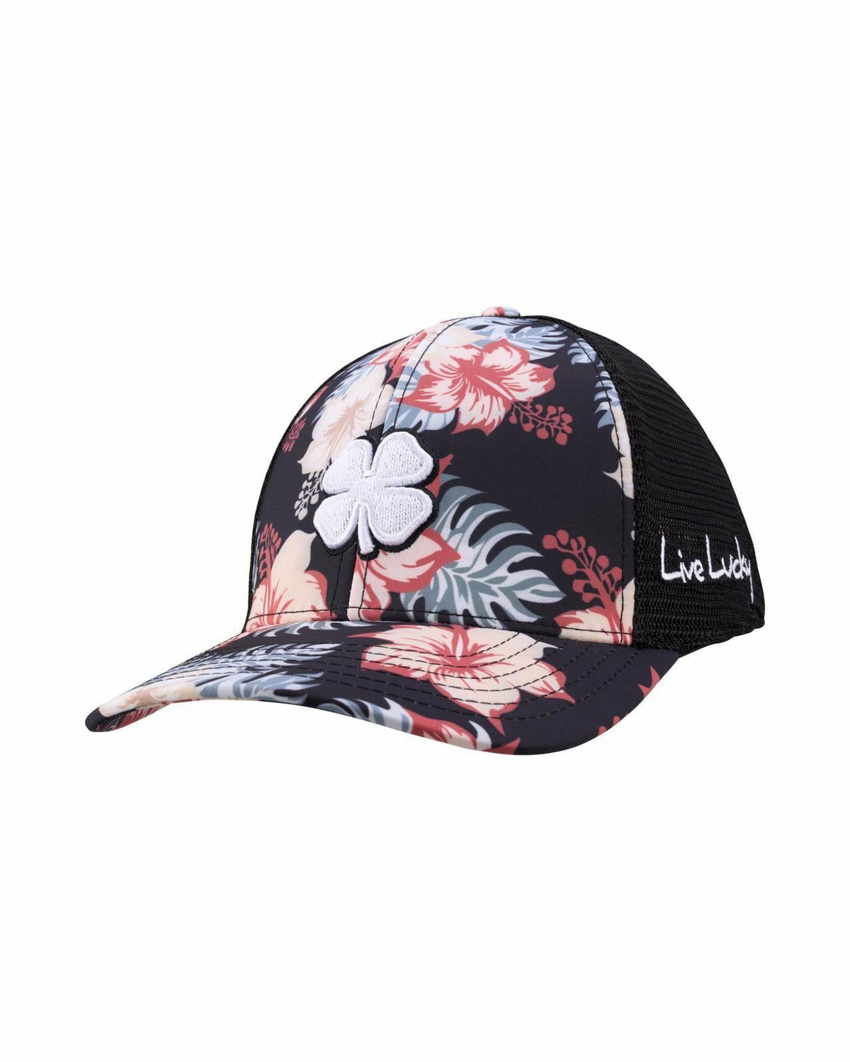 Black Clover Unisex Black Floral Print Tropical Trucker Hat