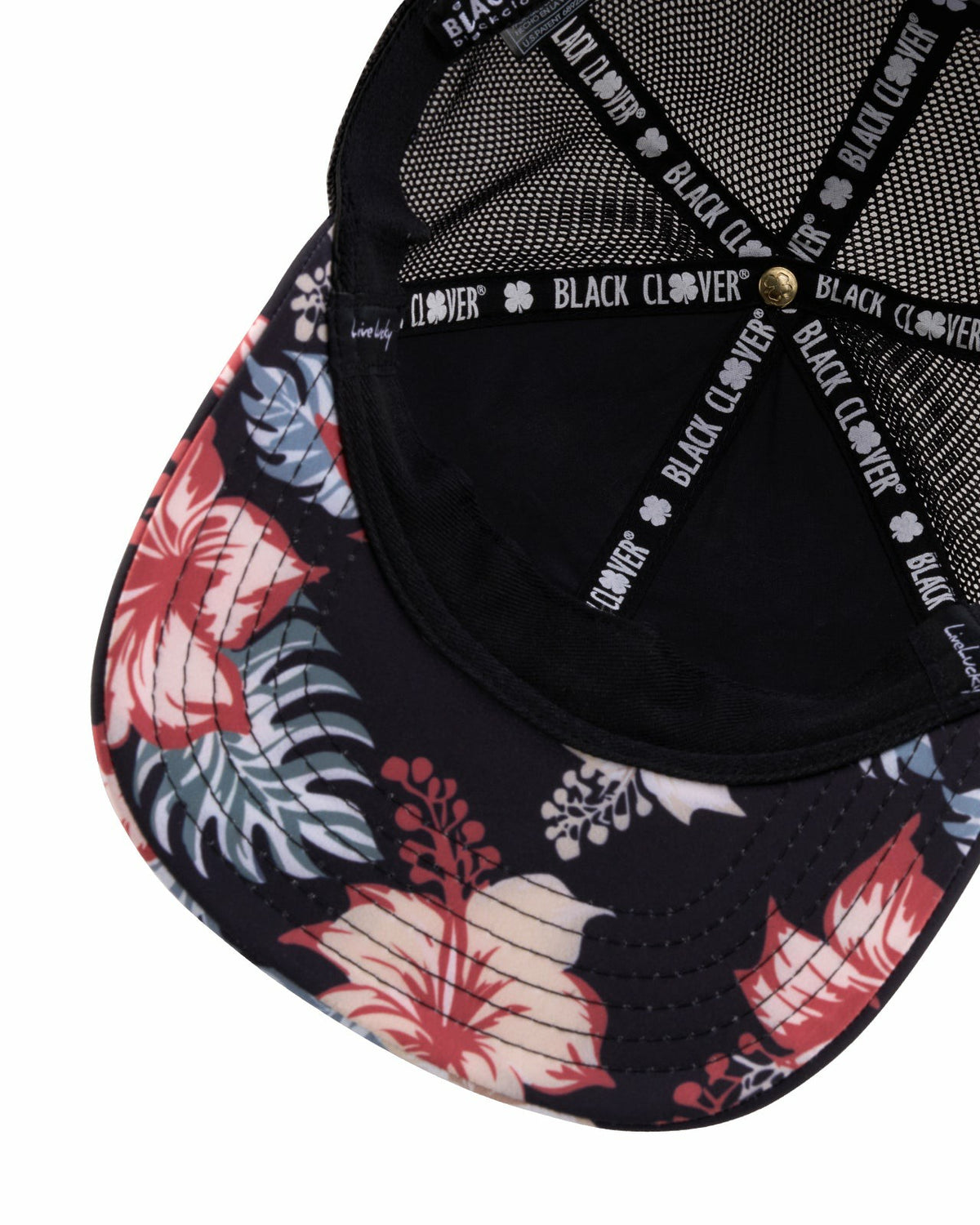 Black Clover Unisex Black Floral Print Tropical Trucker Hat