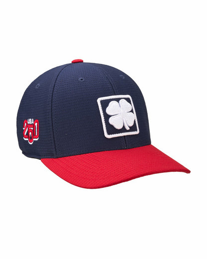 Black Clover Unisex Adjustable Red and Navy Hat with Embroidered Clover Logo