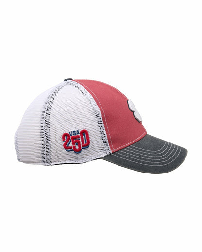 Black Clover Vintage Patriotic Red Golf Hat with White Mesh