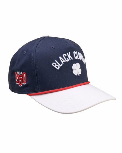 Black Clover Vintage-Inspired Patriotic Navy Hat with White Brim