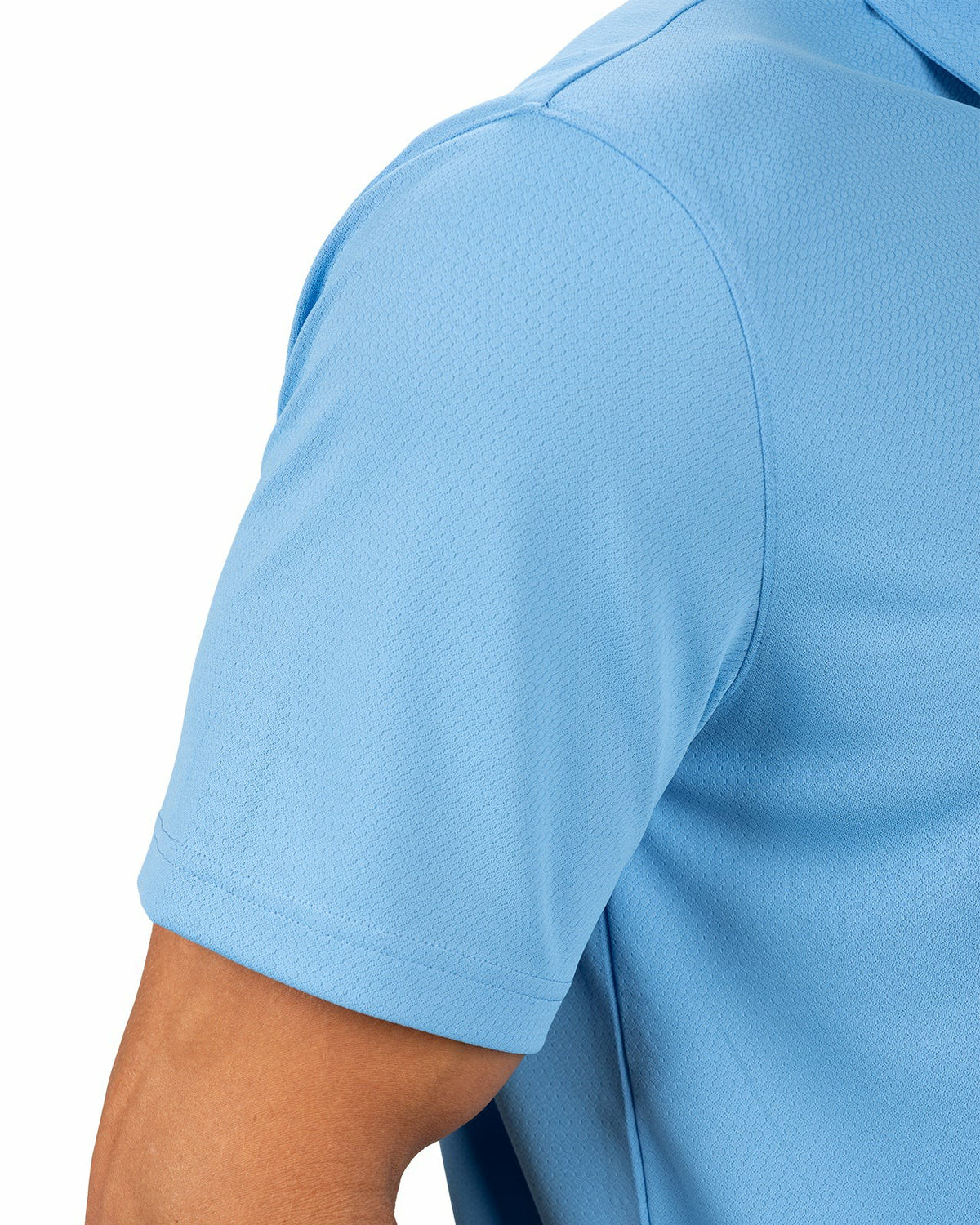 Black Clover Stylish Solid Blue Jacquard Golf or Business Polo