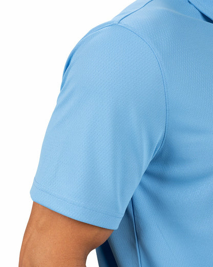 Black Clover Stylish Solid Blue Jacquard Golf or Business Polo