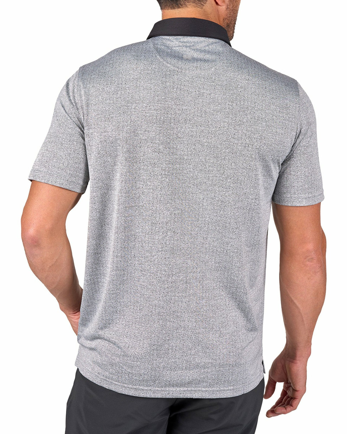 Black Clover Men's Textured Black Patterned Polo for Golf or Business