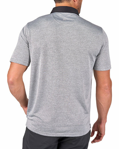 Black Clover Men's Textured Black Patterned Polo for Golf or Business