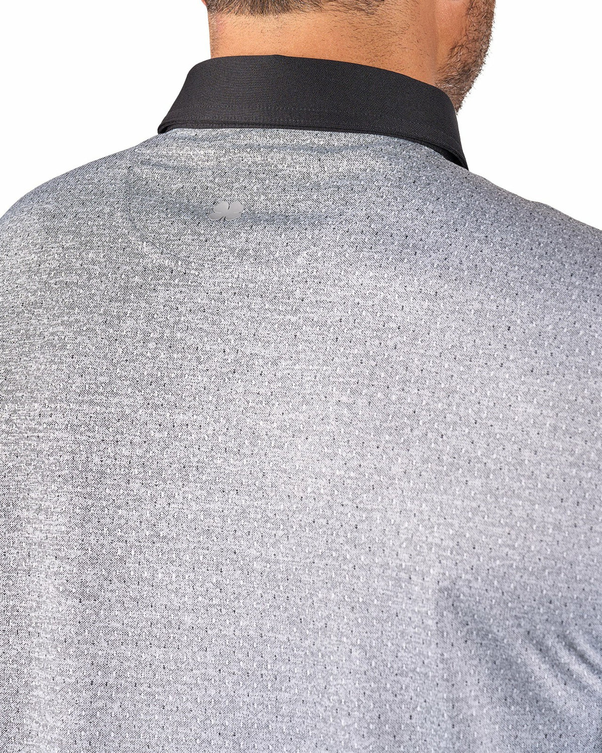 Black Clover Men's Textured Black Patterned Polo for Golf or Business