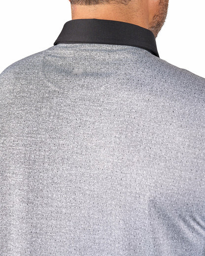 Black Clover Men's Textured Black Patterned Polo for Golf or Business