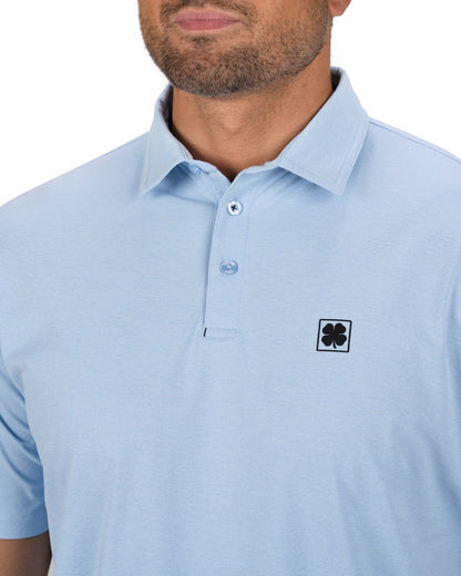 Black Clover Men's Comfortable Light Blue Performance Polo for Golf or Business