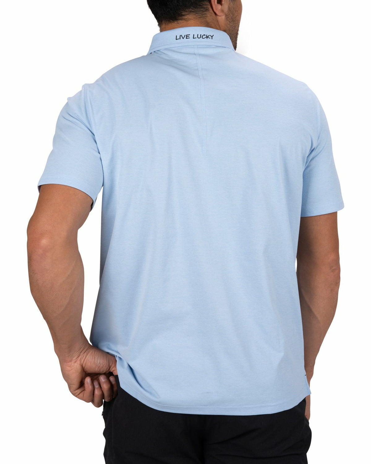 Black Clover Men's Comfortable Light Blue Performance Polo for Golf or Business