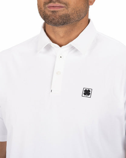 Black Clover Men's Comfortable White Performance Polo for Golf or Business