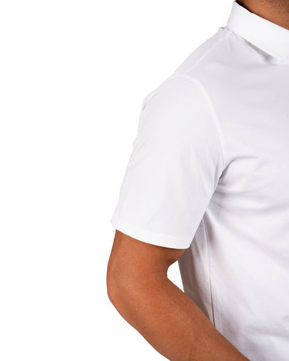 Black Clover Men's Comfortable White Performance Polo for Golf or Business