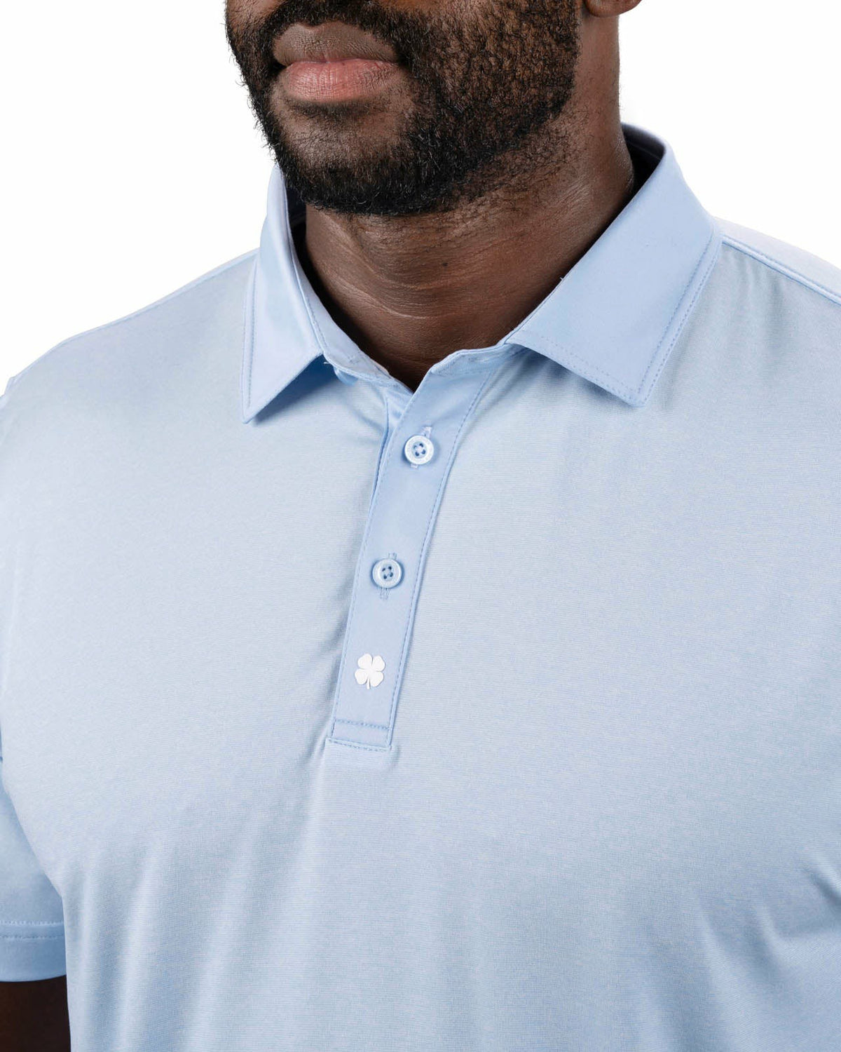 Black Clover Classic Men's Light Blue Golf Polo with Cooling & Breathability