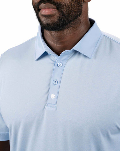 Black Clover Classic Men's Light Blue Golf Polo with Cooling & Breathability
