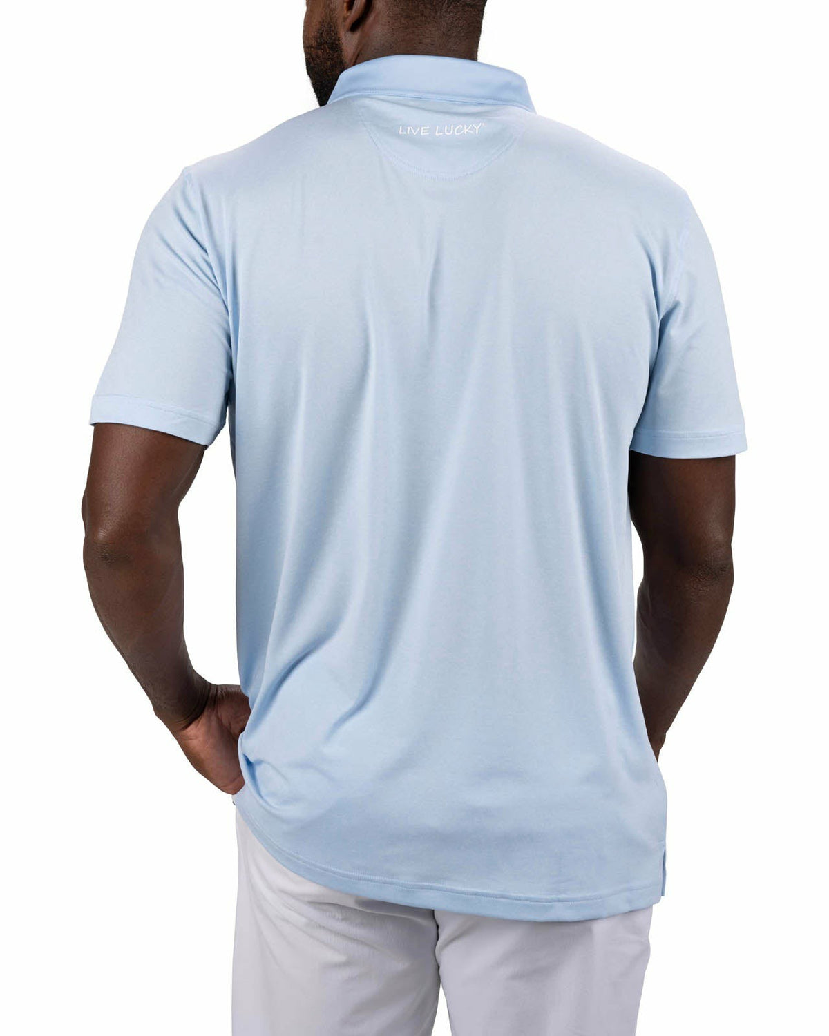 Black Clover Classic Men's Light Blue Golf Polo with Cooling & Breathability