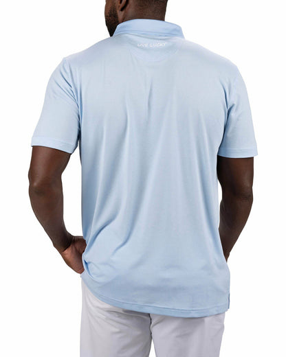 Black Clover Classic Men's Light Blue Golf Polo with Cooling & Breathability