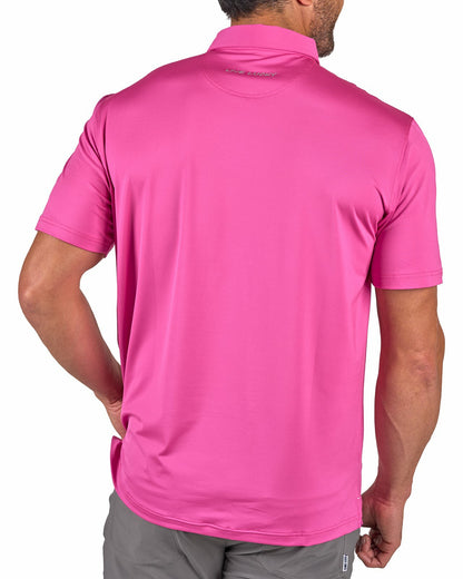 Black Clover Men's Pink Soft Performance Polo for Golf or Business