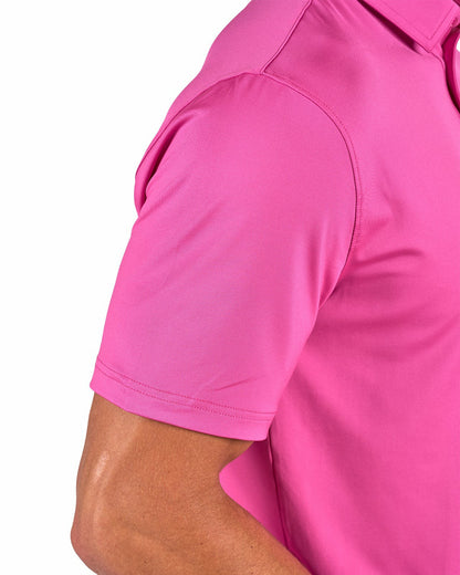 Black Clover Men's Pink Soft Performance Polo for Golf or Business