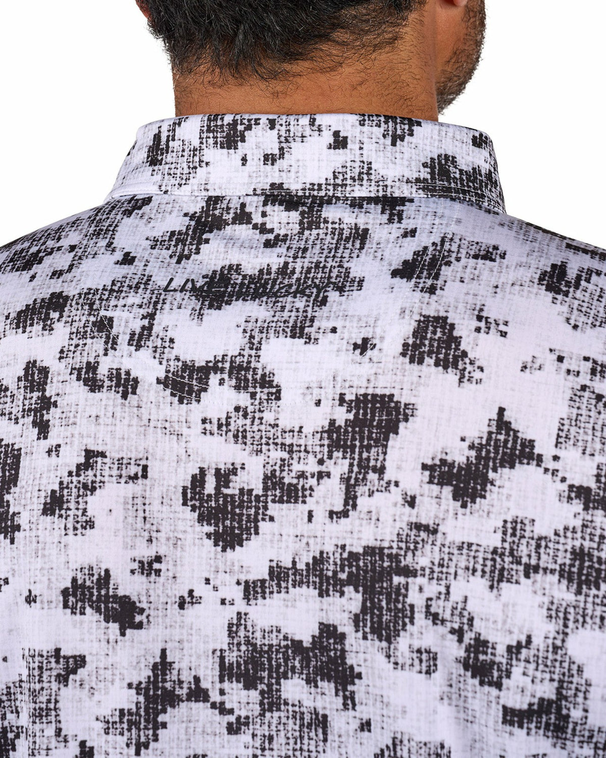 Black Clover Men's Versatile Black and White Smoke-Themed Polo